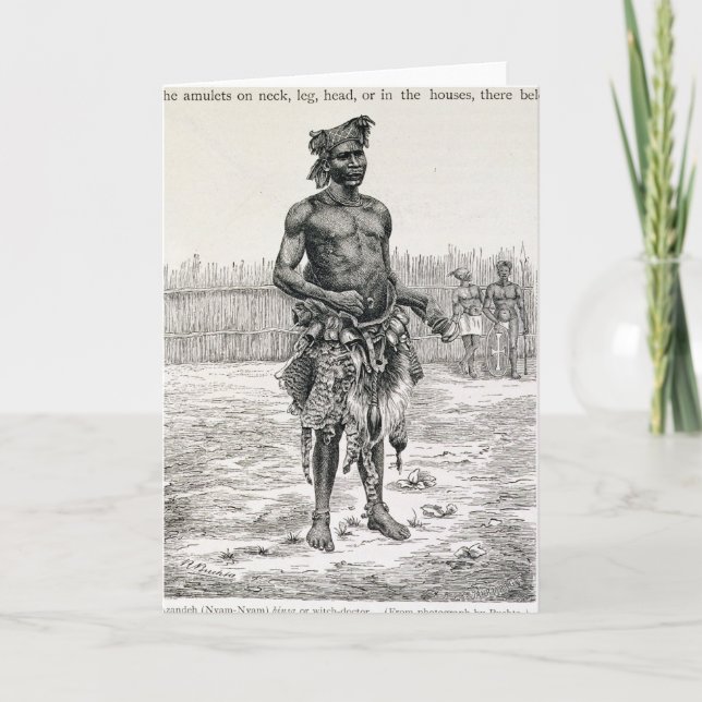 Tarjeta Azandeh Binsa o médico de bruja (Anverso)