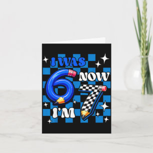 Tarjeta Azul a cuadros tenía 6 ahora tengo 7 divertido 67
