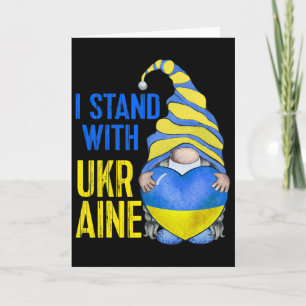 Tarjeta Azul Amarillo Ucrania Jardín Gnomo Bandera Ucrania