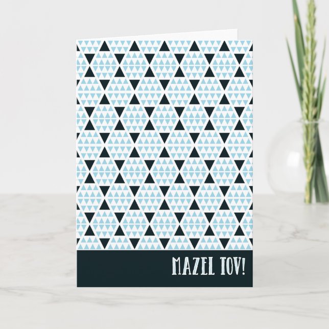 Tarjeta Azul azteca de Mazel Tov (Anverso)