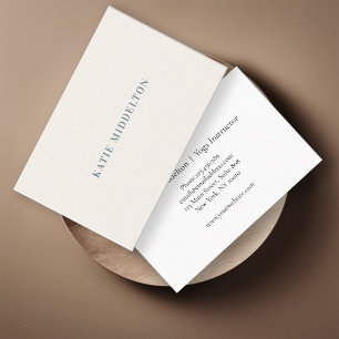 Tarjeta azul beige simple