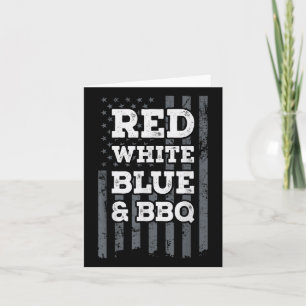 Tarjeta Azul Blanco Rojo &amp; Bbq - Bandera Estadounidens