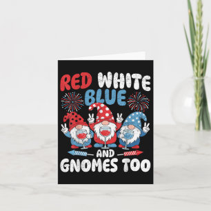 Tarjeta Azul Blanco Rojo Y Gnomis También Bandera Estadoun