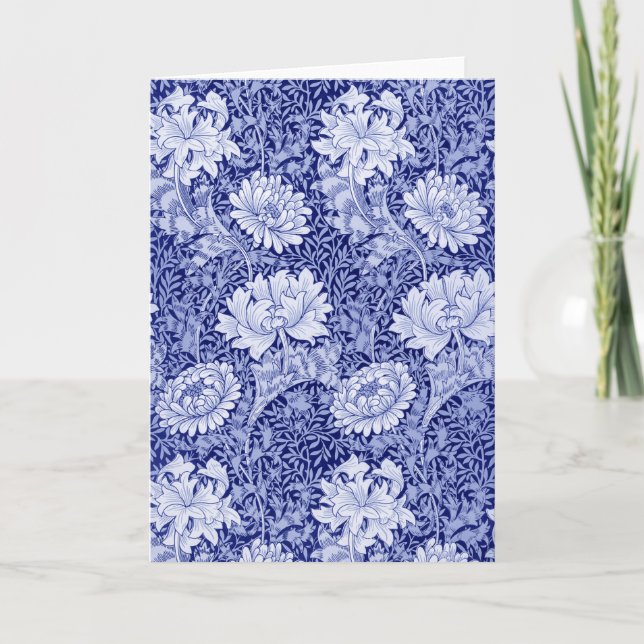 Tarjeta Azul crisantemo, William Morris (Anverso)
