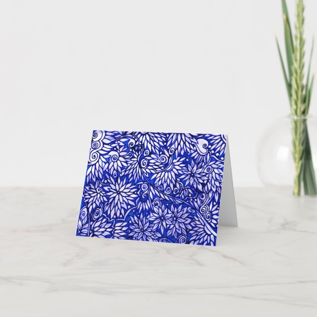 Tarjeta azul de agradecimiento (Anverso)
