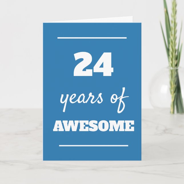 Tarjeta azul de cumpleaños 24 (Anverso)