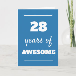 Tarjeta azul de cumpleaños 28