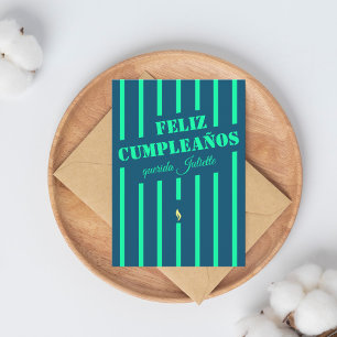 tarjeta azul de cumpleaños Feliz cumpleaños españo