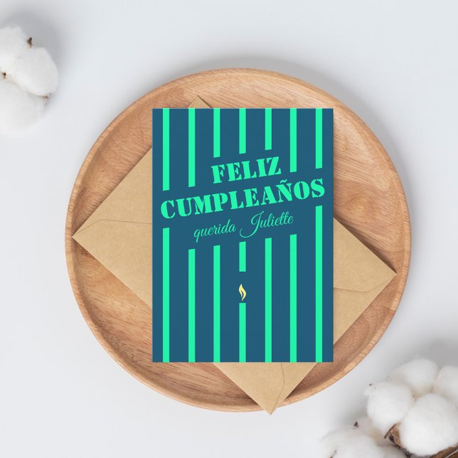 tarjeta azul de cumpleaños Feliz cumpleaños españo (Subido por el creador)