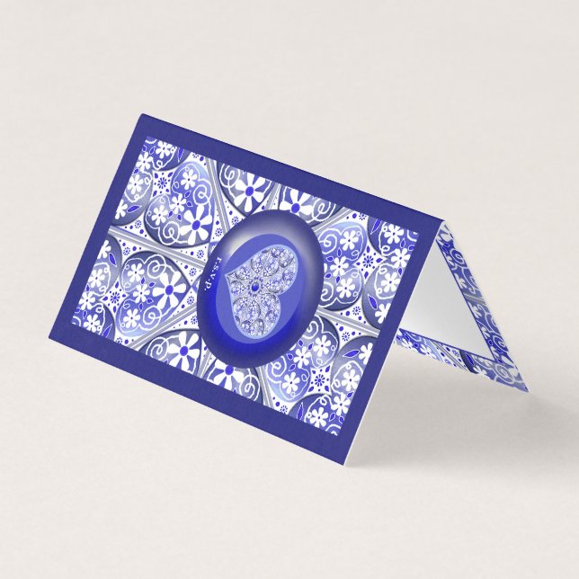 Tarjeta Azul de encaje cerámico de Grecia (Anverso)