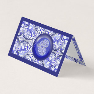 Tarjeta Azul de encaje cerámico de Grecia