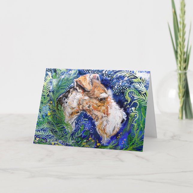Tarjeta Azul de Fox Terrier (Anverso)