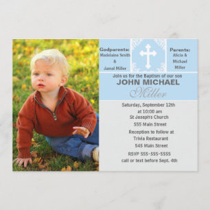 Tarjeta azul de la foto de la invitación del
