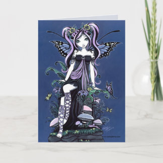 Tarjeta azul de la hada de la seta de Cassandra