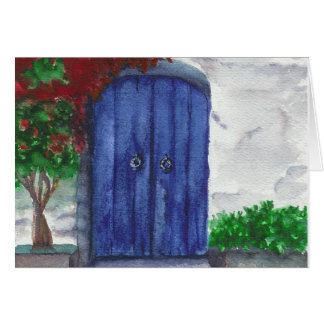 tarjeta azul de la puerta