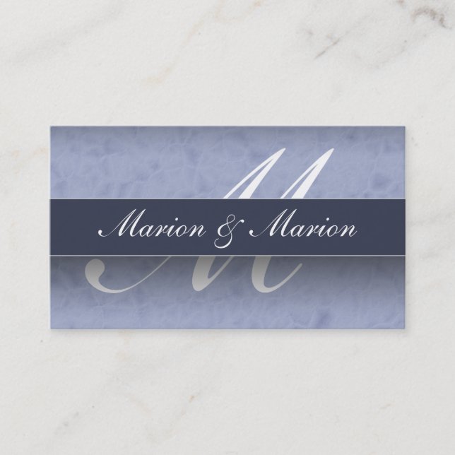 Tarjeta azul de Marion y de visita de Marion (Anverso)