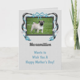 Tarjeta Azul del Día de la Madre Perra