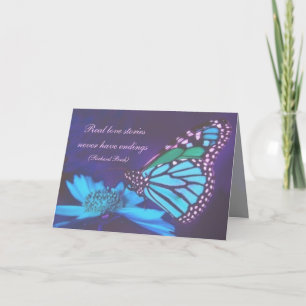 Tarjeta azul del día de madre de la mariposa
