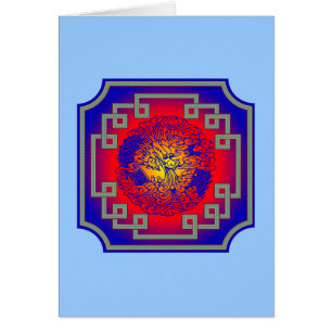 Tarjeta azul del dragón