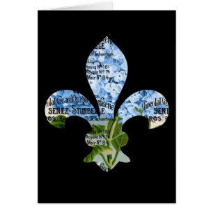 Tarjeta azul del Hydrangea de la flor de lis