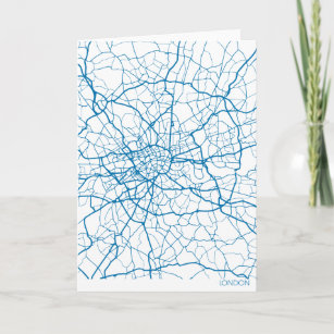 Tarjeta azul del mapa de Londres