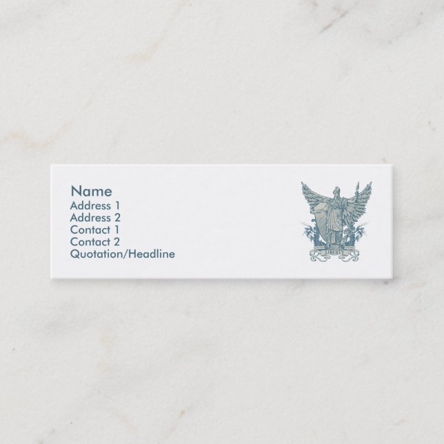 Tarjeta azul del perfil de Libertas (Anverso)