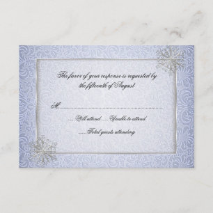 Tarjeta azul elegante de la respuesta de la boda