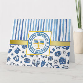 Tarjeta azul Hanakkah