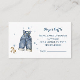 Tarjeta azul Jean Baby Shower Diaper Raffle