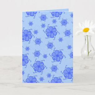 Tarjeta azul monocroma FTF 5x7 en blanco