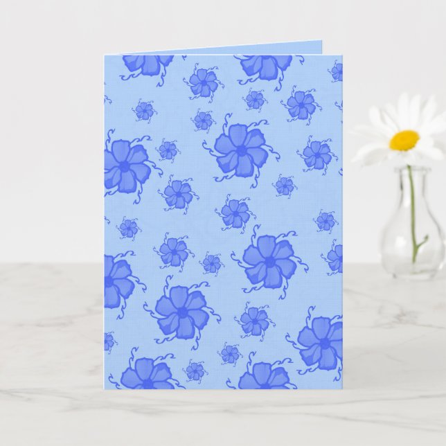 Tarjeta azul monocroma FTF 5x7 en blanco (Planta pequeña)