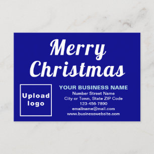 Tarjeta Azul   Navidad   Negocios   Saludo plano pequeño