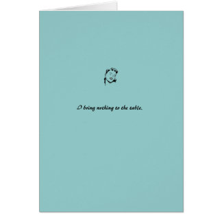 tarjeta: azul "no traigo nada a la tabla "