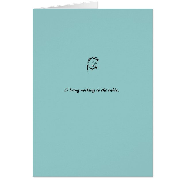 tarjeta: azul "no traigo nada a la tabla " (Frente)