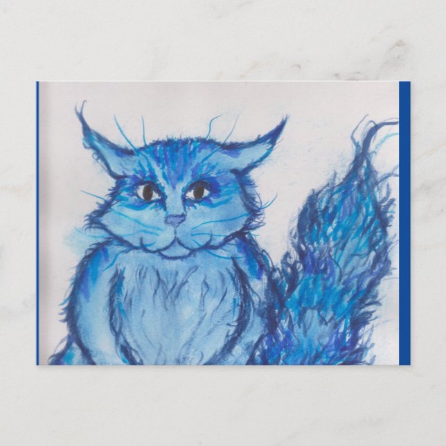 tarjeta azul para gatos (Anverso)