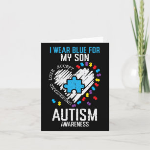 Tarjeta Azul Para Mi Hijo Conciencia Sobre El Autismo Como