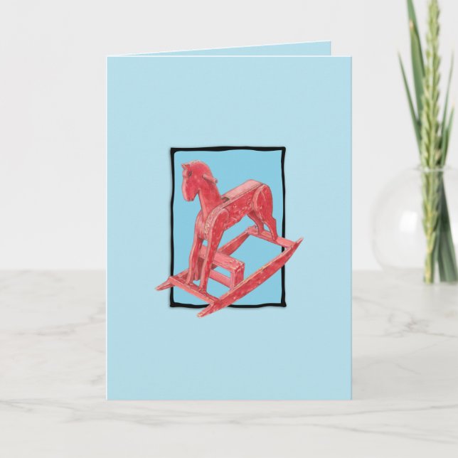 Tarjeta azul Red Rocky Horse (Anverso)