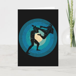 Tarjeta Azul Retro Muay Thai - Nak Muay, regalo de Kickbox