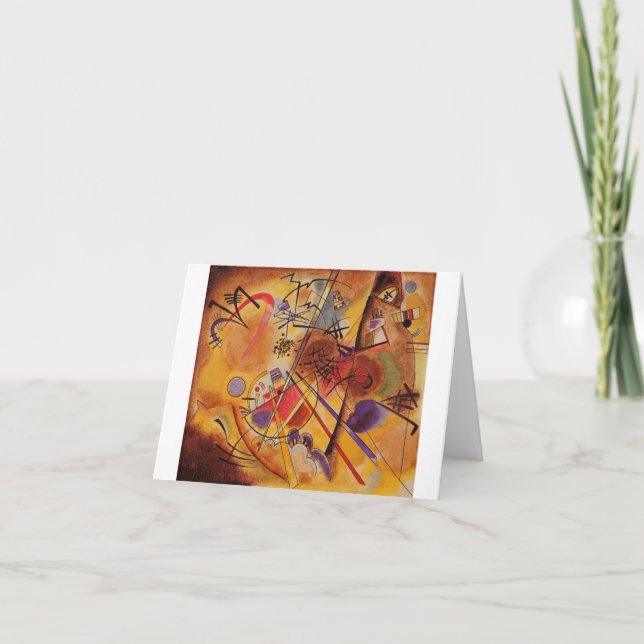 Tarjeta Azul rojo amarillo amarillo marrón de Kandinsky (Anverso)