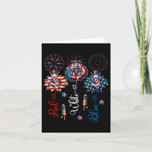 Tarjeta Azul Rojo Blanco Tres Cabras Cutas En Floral 4 De 