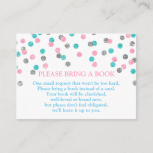 Tarjeta azul rosada de la petición del libro de