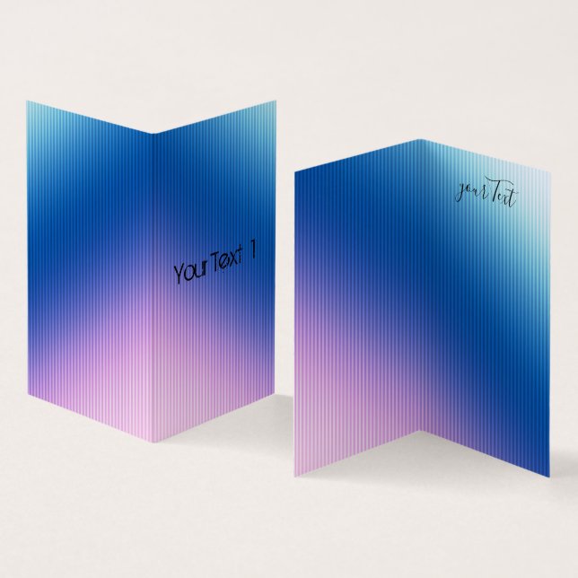 Tarjeta Azul rosado , rosa , rayas , oscuro , degradado ro (Interior y exterior)