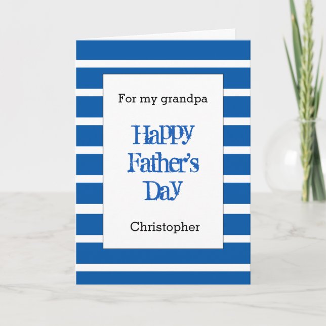 Tarjeta Azul tachado Feliz Día del Padre (Anverso)