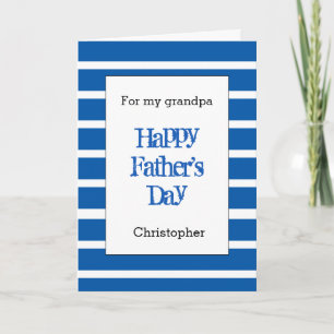 Tarjeta Azul tachado Feliz Día del Padre Abuelo