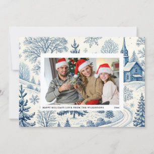 tarjeta azul tolie qr code festistmas navideña