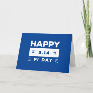 Tarjeta Azul Y Blanco 3.14 Feliz Día Pi