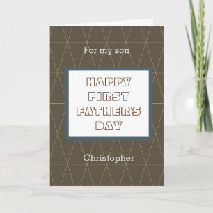 Tarjeta Azul y marrón feliz hijo del primer día del padre