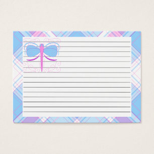 Tarjeta azul y púrpura bonita de la receta de la