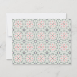 Tarjeta Azulejos Florales Pastel Verde