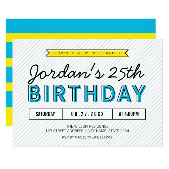 Tarjeta Azules coloridos y amarillean cualquier cumpleaños
